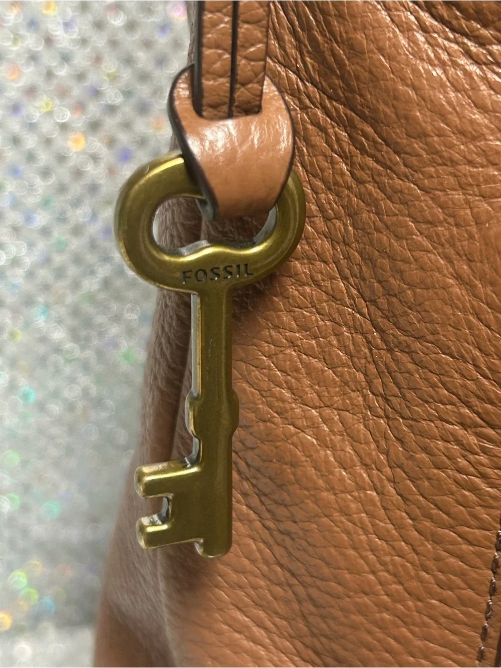 Fossil Two-Tone Brown and Black Messenger Crossbody Bag Approx. 13 x 9 x 2